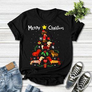 dachshund christmas tree shirt